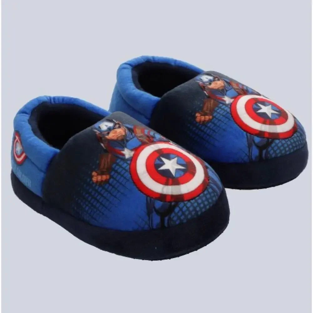 NEW Toddler Boys Size 7/8 Marvel Avengers LIGHT UP SLIPPERS Captain America